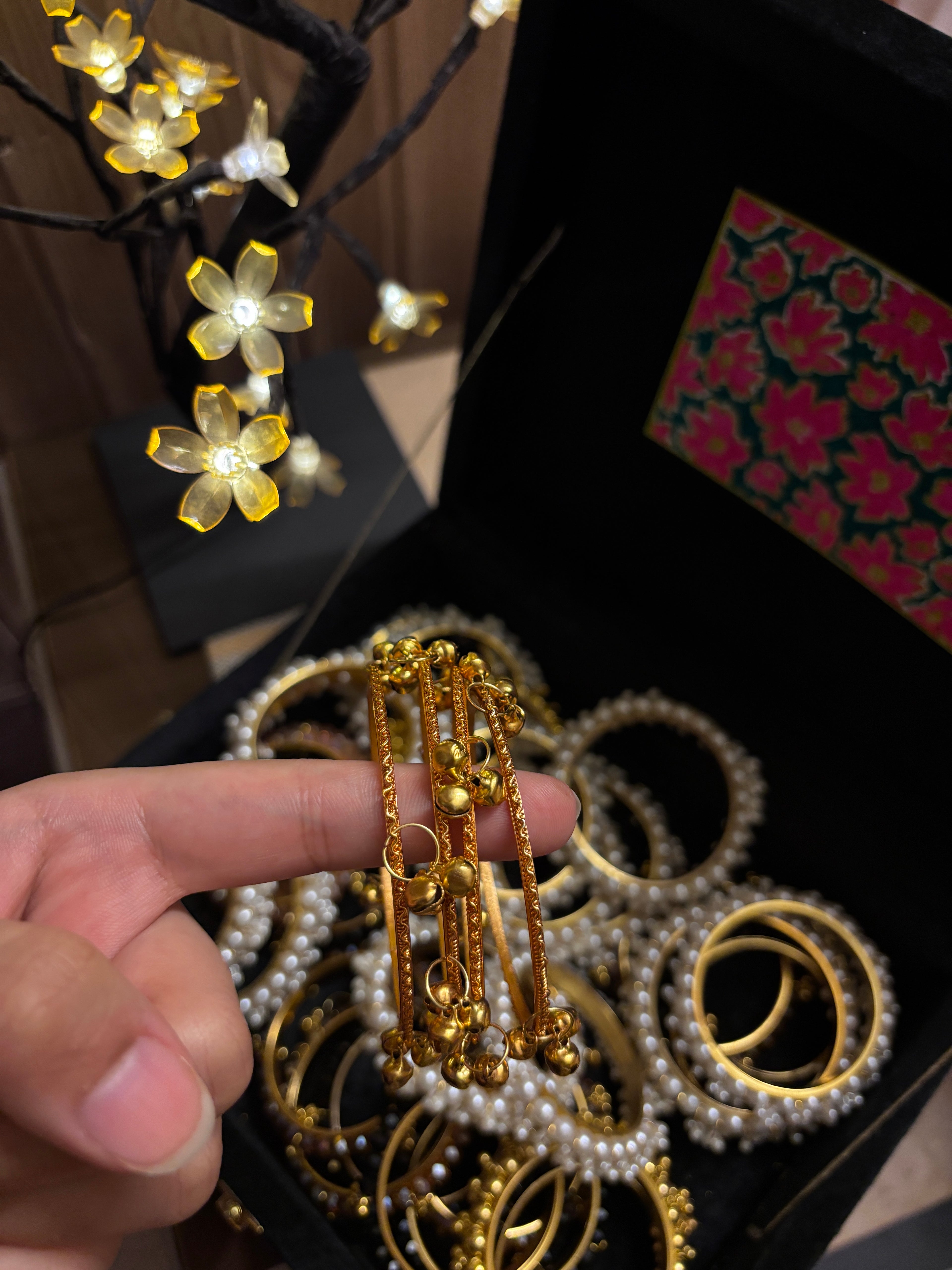 Gold Ghungroo Stack Chooriyan | Ethnic Bangles