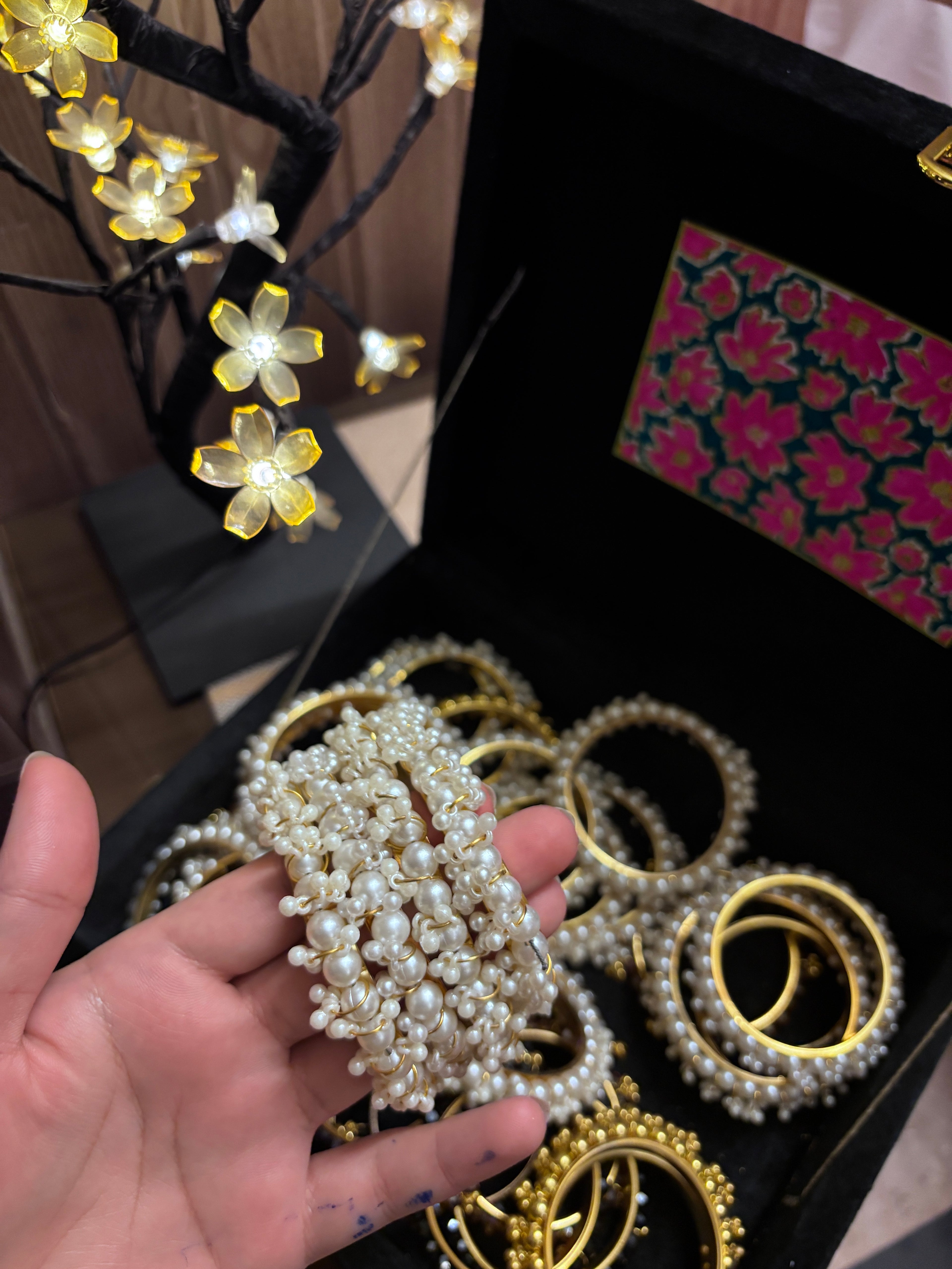 Elegant Pearl Cluster Chooriyan | Traditional Desi Pearl Bangles